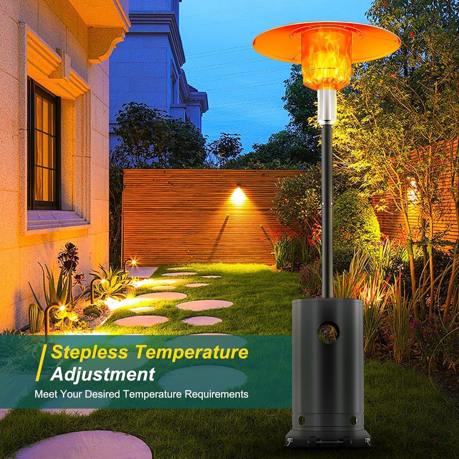 Patio Heater Standing - Lampe chauffante extérieure 48,000 BTU-chauffeurs extérieurs
