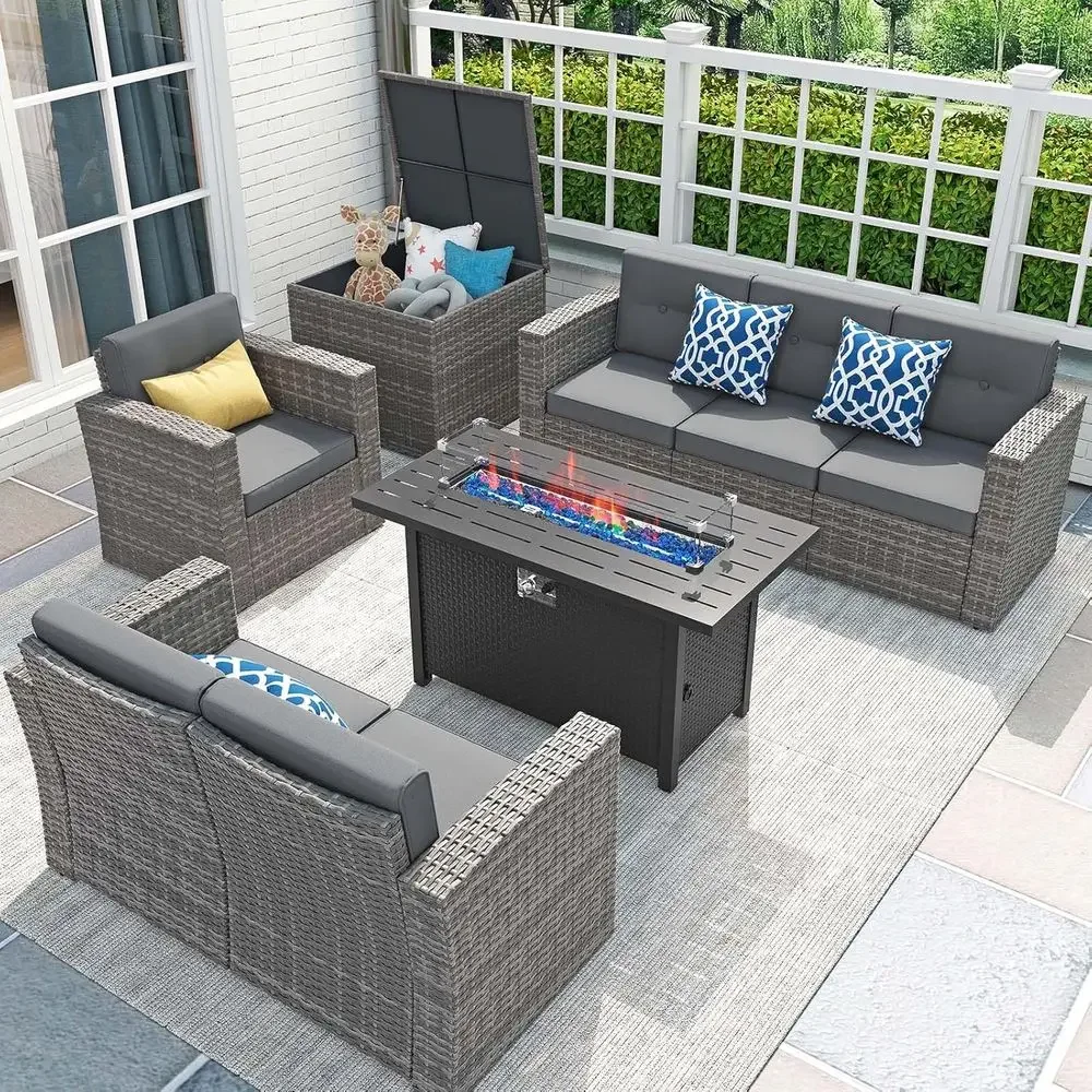 Outdoor Furniture And Fire Pit - Ensemble de mobilier de patio 8