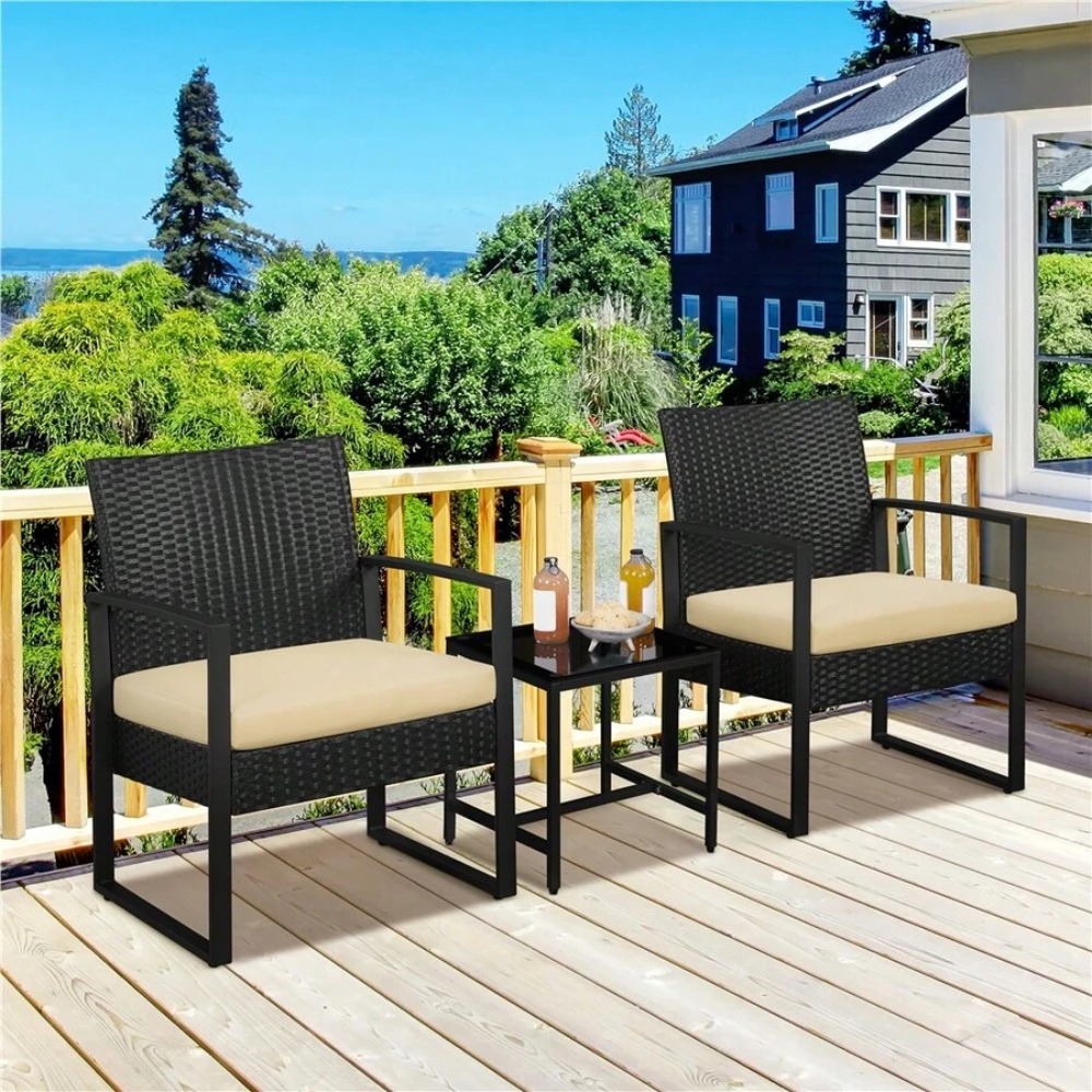 Outdoor Furniture Durable - Ensemble de 3 meubles d'extérieur en