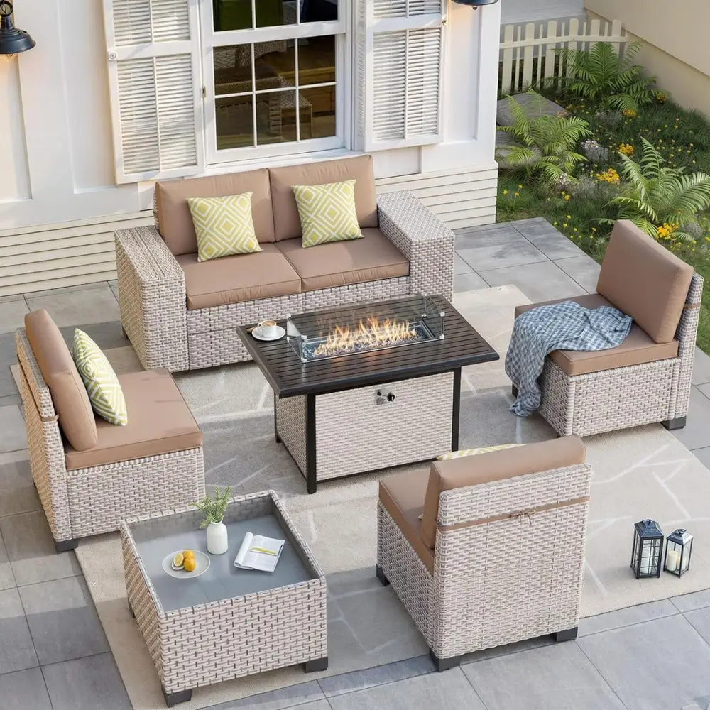 Outdoor Furniture And Fire Pit - Ensemble de meubles de patio extérieur