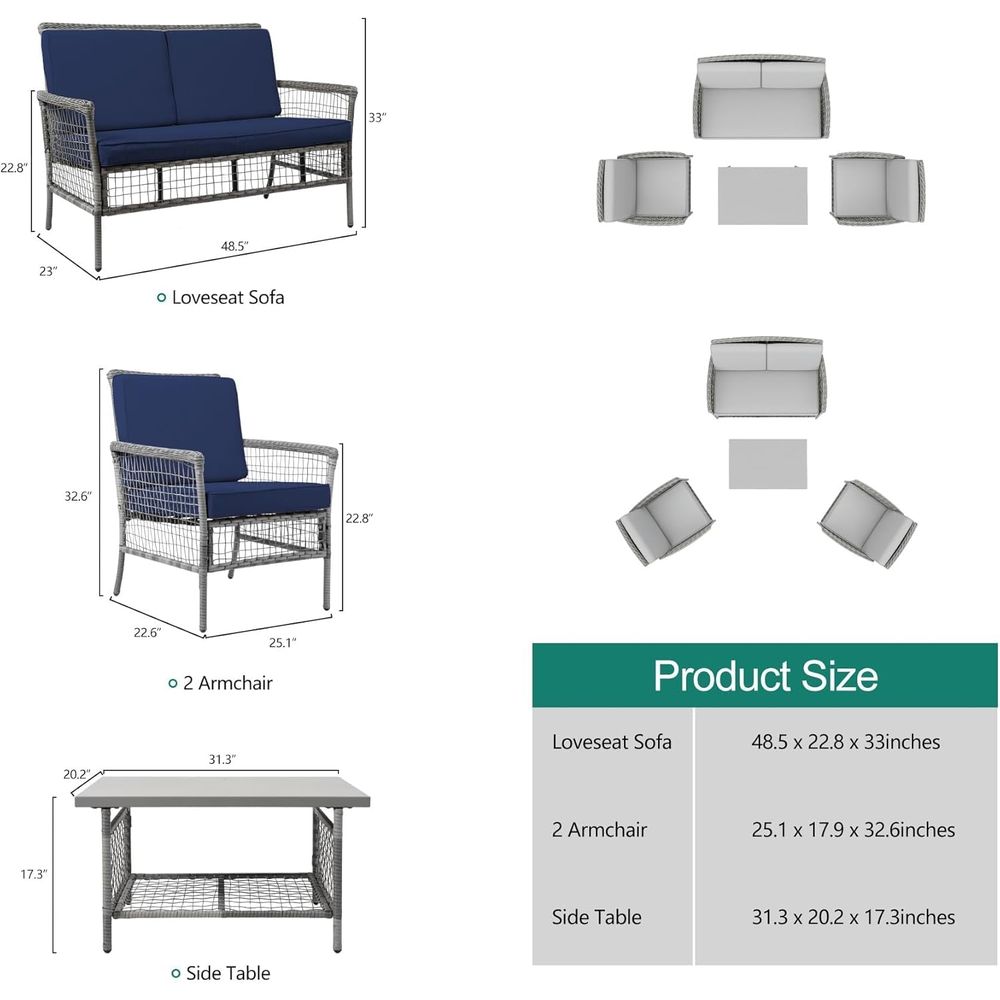 Ensemble de meubles de patio e - Outdoor Furniture Loveseat avis et prix