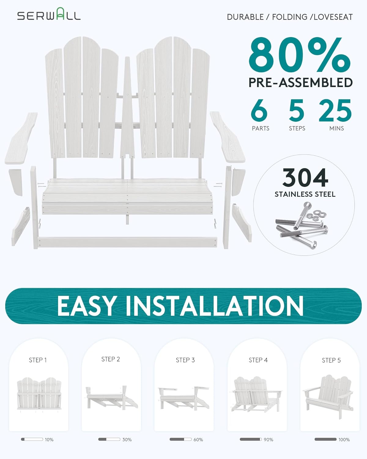 Canapé Adirondack pliable en H - Outdoor Furniture Loveseat avis et prix