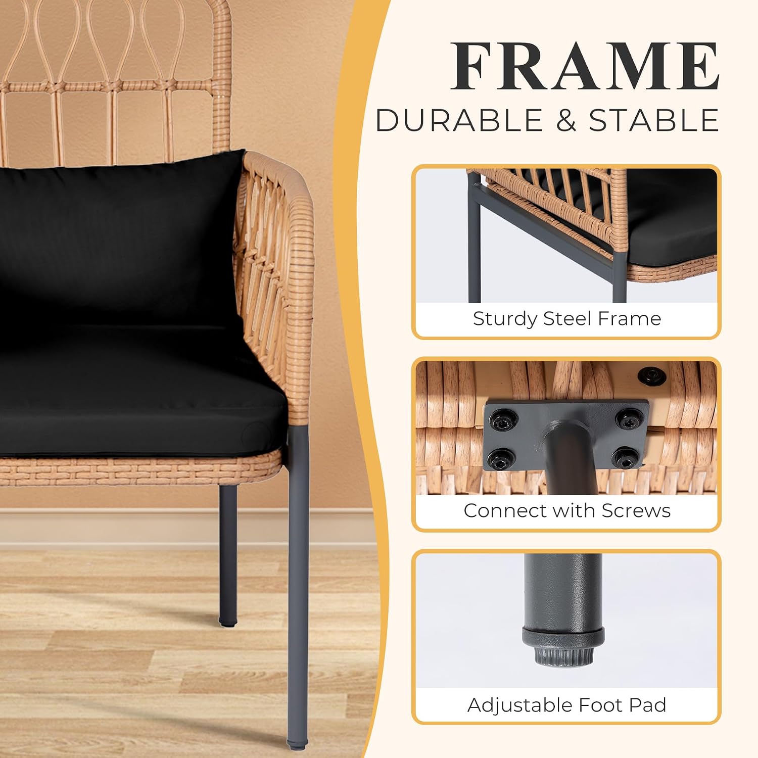 Canapé en rotin avec table en  - Outdoor Furniture Loveseat avis et prix