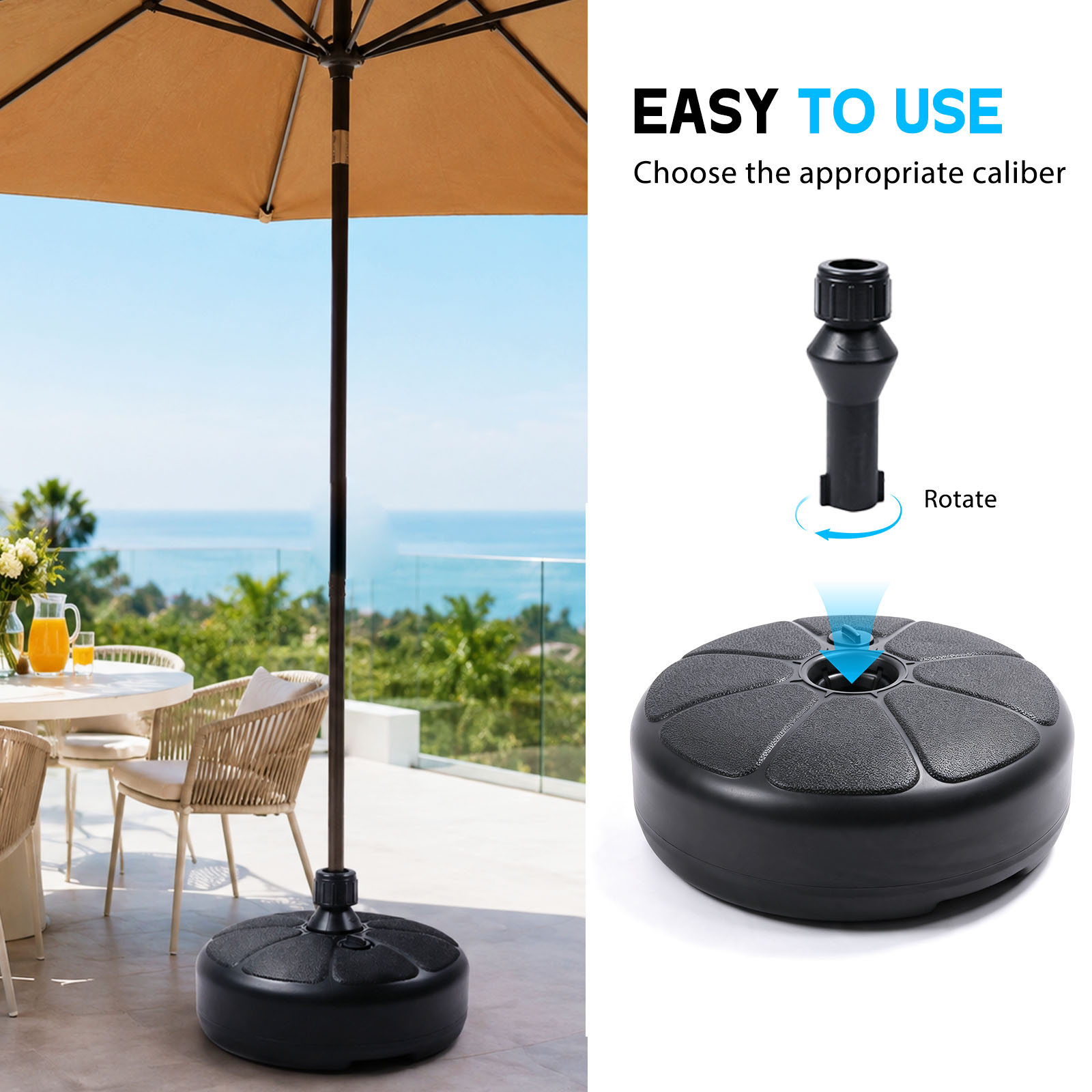 Base de parasol remplissable d - Outdoor Furniture Sunbrella avis et prix