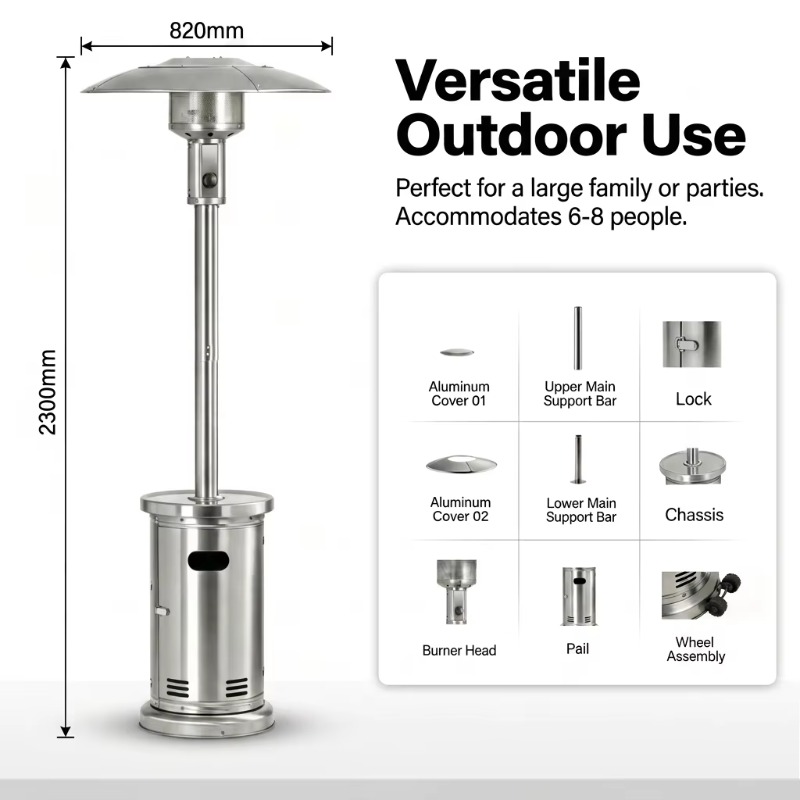Chauffe-Parasol à Gaz Airo à C - Patio Heater Standing avis et prix