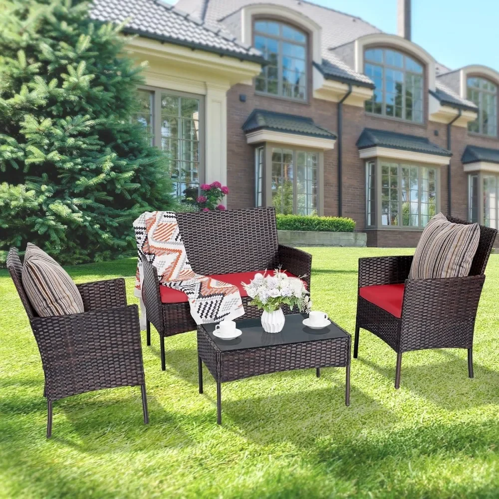 Ensemble 4 pièces ensembles de - Outdoor Furniture Loveseat avis et prix