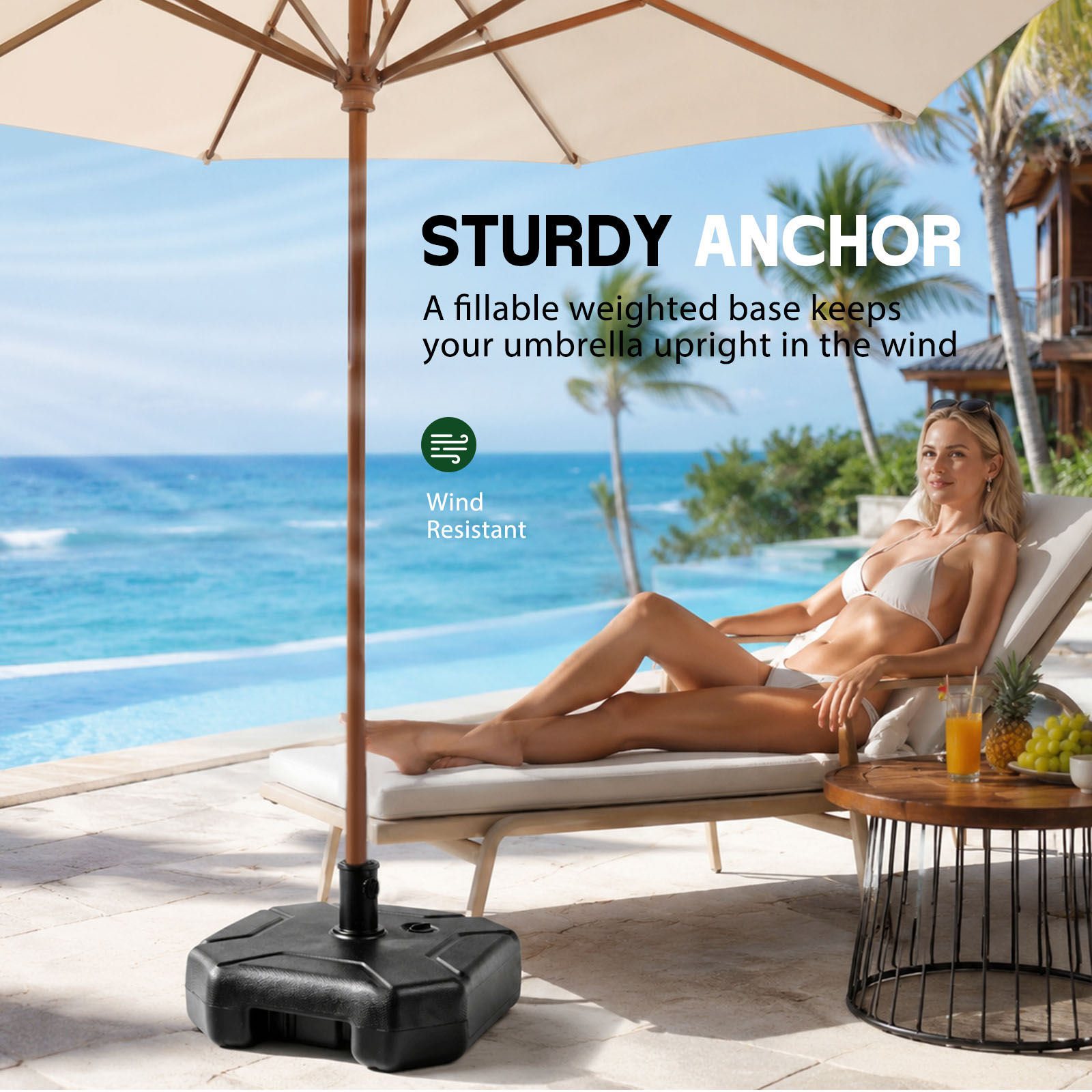 Base de parasol de patio rempl - Outdoor Furniture Sunbrella avis et prix