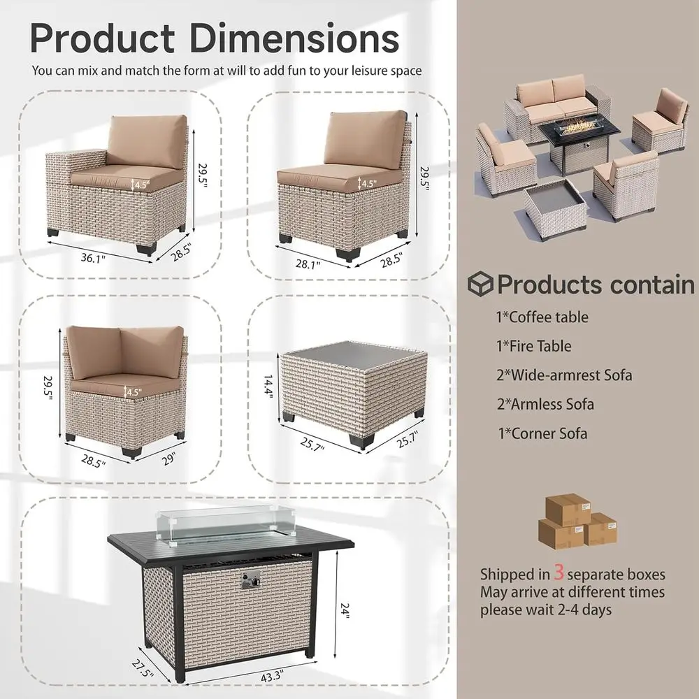 Ensemble de meubles de patio e - Outdoor Furniture And Fire Pit avis et prix