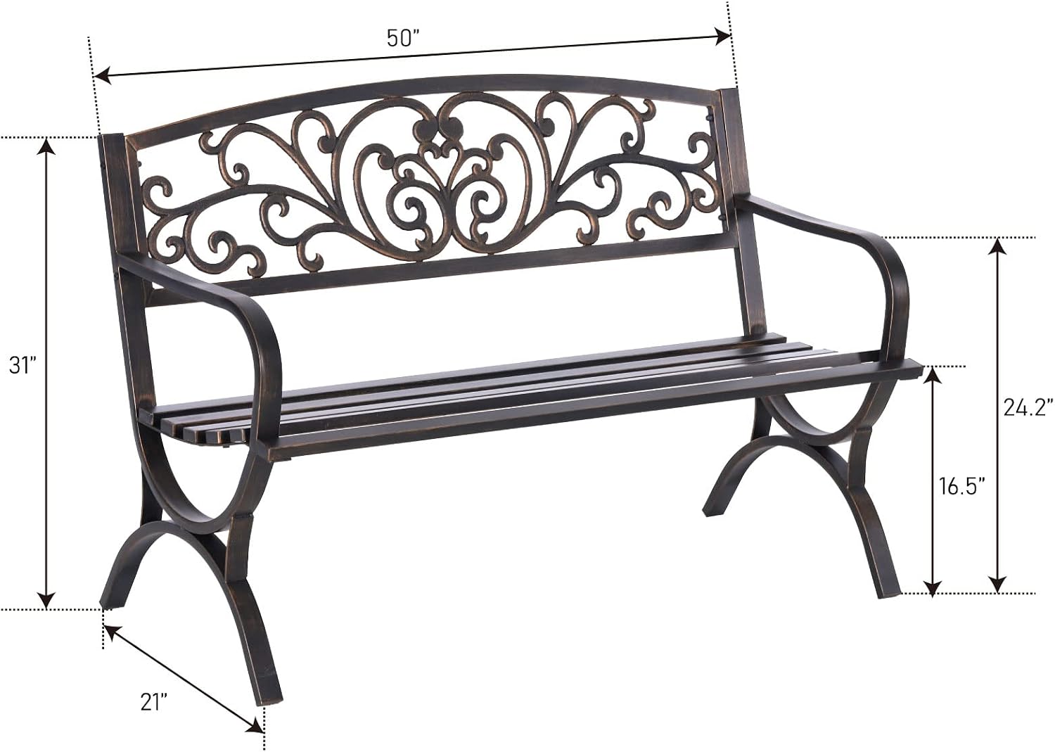 Banc de jardin extérieur en br - Garden Bench Metal avis et prix