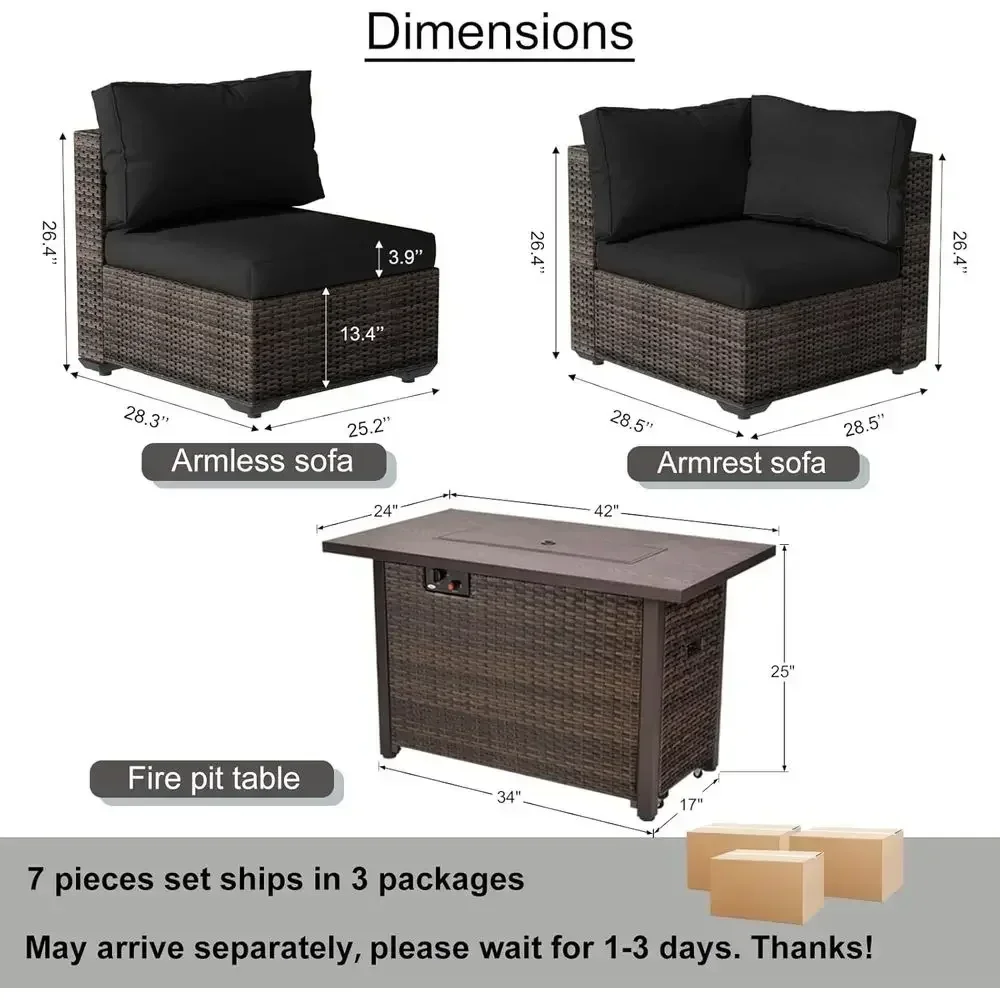 Ensemble de meubles de patio e - Outdoor Furniture And Fire Pit avis et prix