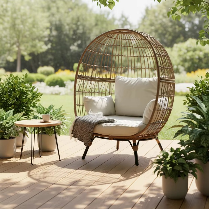 Fauteuil œuf en rotin tressé d - Outdoor Furniture Quality avis et prix